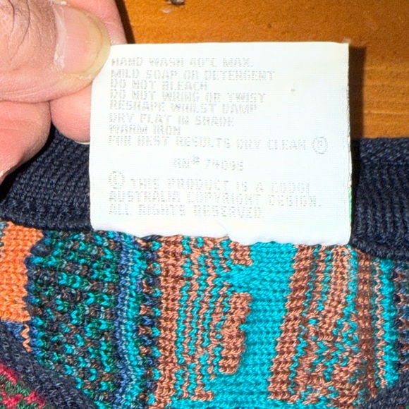 Vintage Coogi Australia 3D Bold colorful Sweater Mens L Biggie Smalls Cosby 90’s - Picture 6 of 8